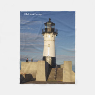 Duluth Harbor North Pier Light fleece blanket