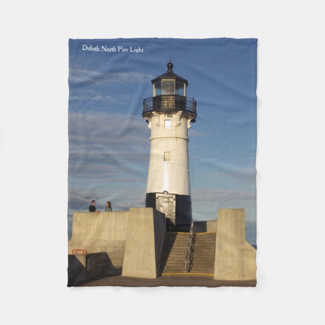 Duluth Harbor North Pier Light fleece blanket (Front)
