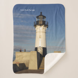 Duluth Harbor North Pier Light sherpa blanket