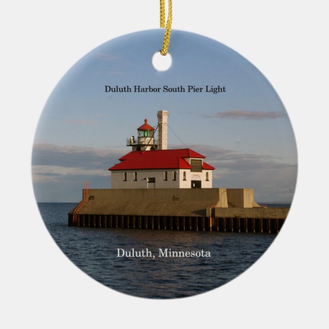 Duluth Harbor South Pier Light circle ornament (Front)