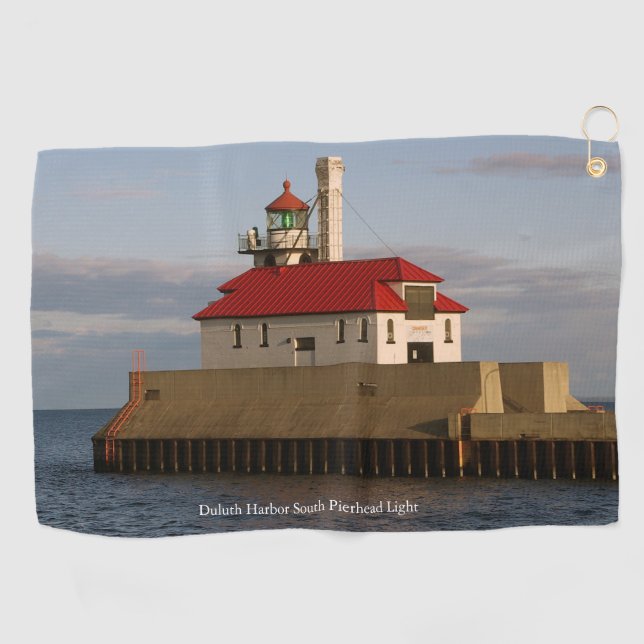 Duluth Harbor South Pierhead Light golf towel (Horizontal)