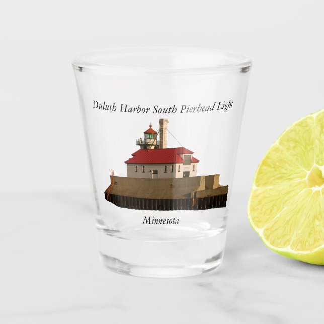 Duluth Harbor South Pierhead Light shot glass (Front)