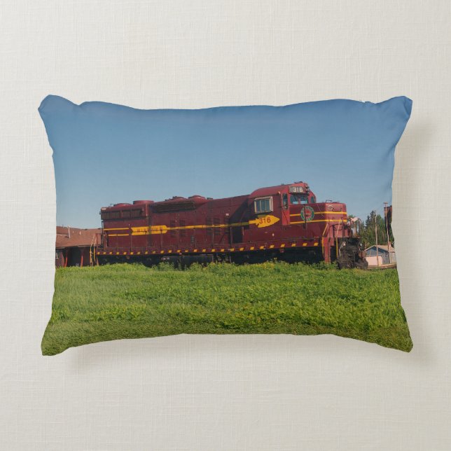 Duluth Mesabi Iron Range locomotive 312 Accent Pillow (Front)