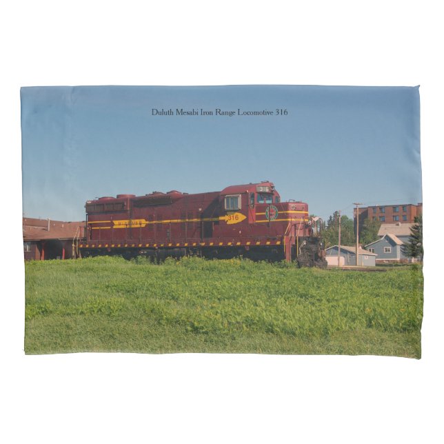 Duluth Mesabi Iron Range Locomotive 316 Pillow Case (Front)