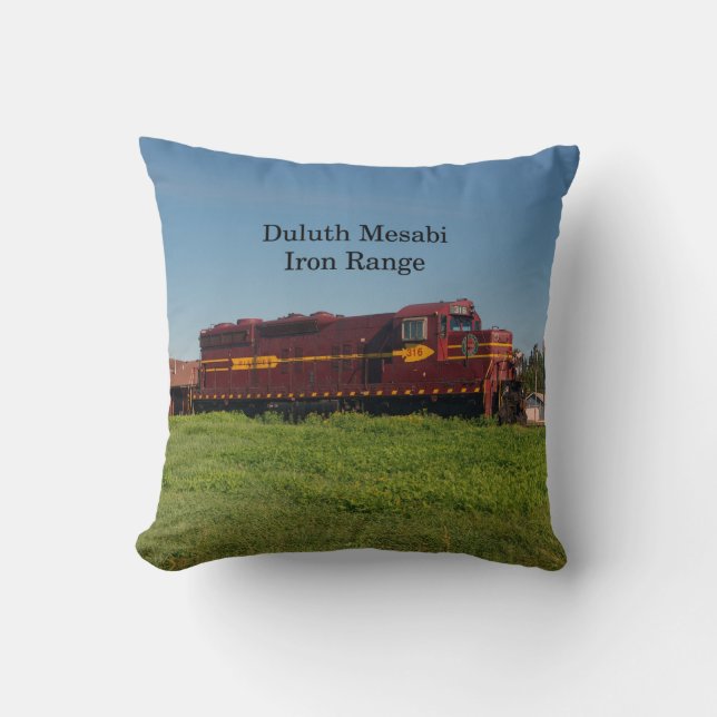 Duluth Mesabi Locomotive 316 square pillow (Front)