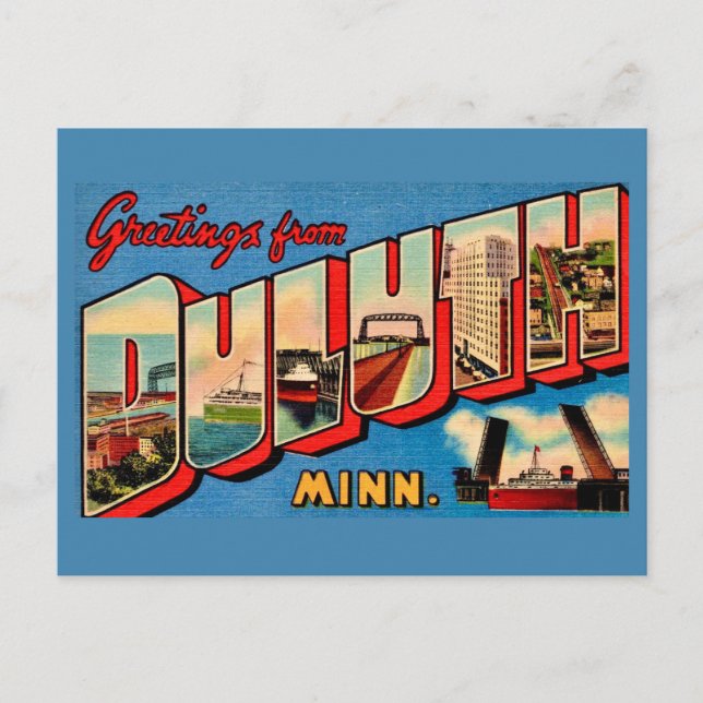 Duluth MI Greeting Postcard  (Front)