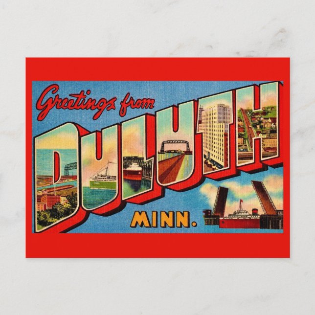 Duluth MI Vintage Postcard  (Front)