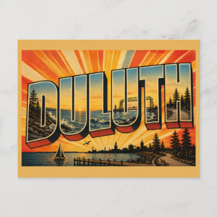 Duluth Minnesota Lake Superior Shoreline Forest Postcard