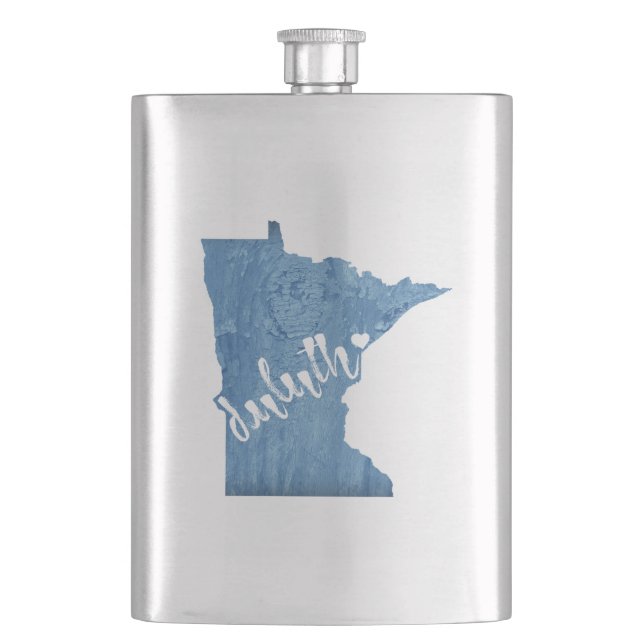 Duluth Minnesota Wood Grain Flask (Front)