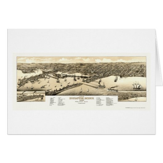 Duluth, MN Panoramic Map - 1883 Cards (Front Horizontal)