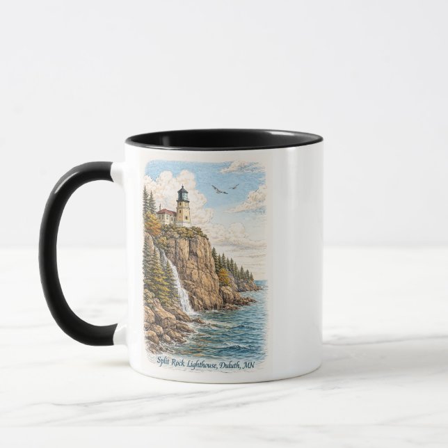 Duluth, MN, Split Rock Lighthouse Souvenir Mug (Left)