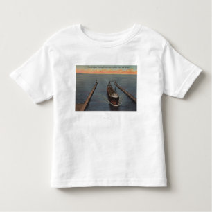 Duluth, MN - View of Freighter Entering Ship Toddler T-shirt