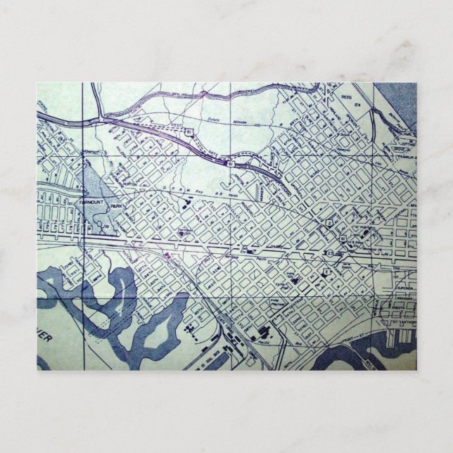 Duluth, MN Vintage Map Postcard (Front)