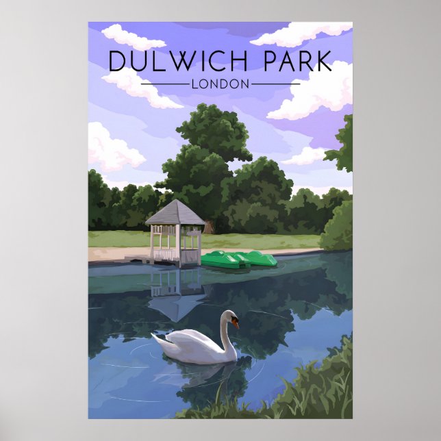 Dulwich Park London Travel Poster (Front)