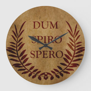 Dum spiro spero large clock