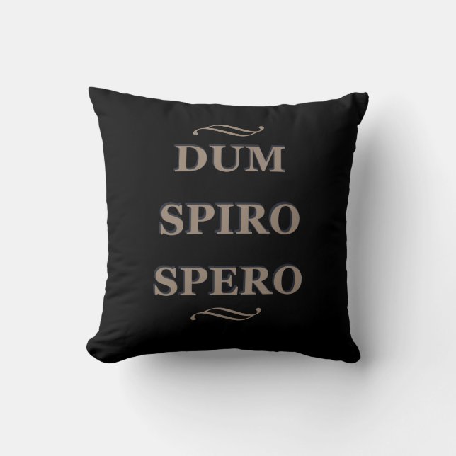Dum spiro spero throw pillow (Front)