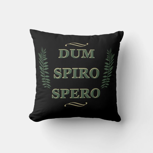 Dum spiro spero throw pillow (Front)