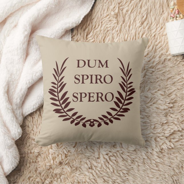 Dum spiro spero throw pillow (Blanket)