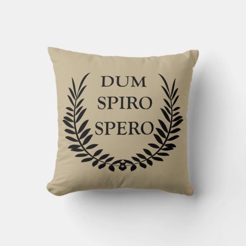 Dum spiro spero throw pillow