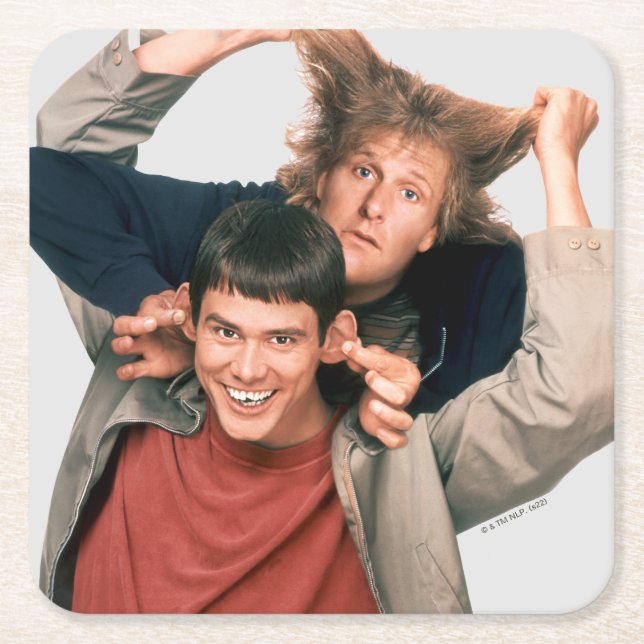 Dumb and Dumber | Lloyd and Harry Square Paper Coaster (Front)