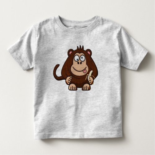 Dumb Monkey with Banana Cartoon Toddler T_shirt
