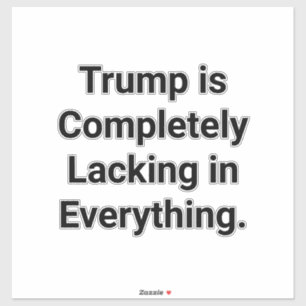 Dumb Trump Lacks Everything Hankamer Artjunkhaus Sticker