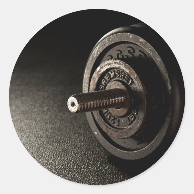 Dumbbell Classic Round Sticker (Front)