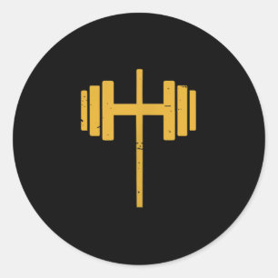 Dumbbell Cross Barbell Jesus Funny Christian Worko Classic Round Sticker