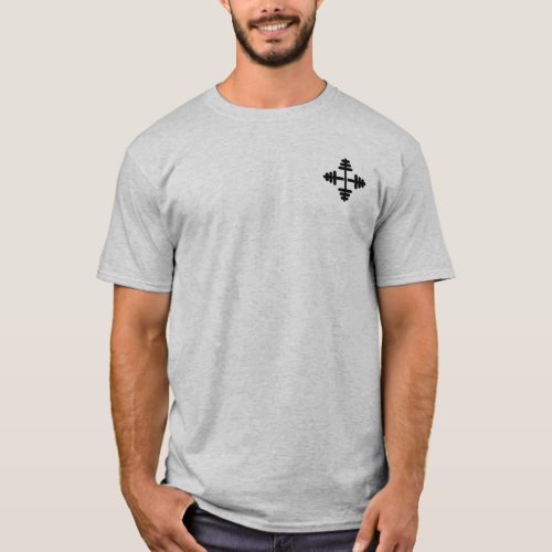Dumbbell cross logo t shirt for gym lads