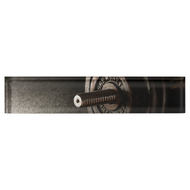 Dumbbell Desk Name Plate (Front)