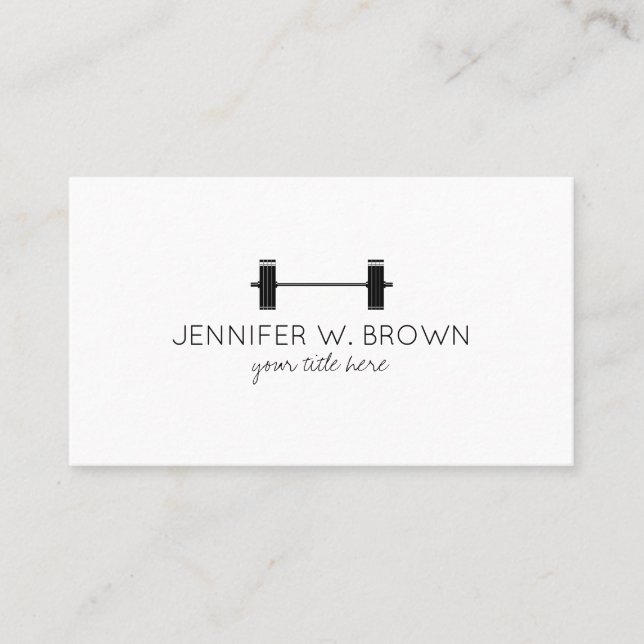 Dumbbell Fitness Instructor Personal Trainer Business Card (Front)