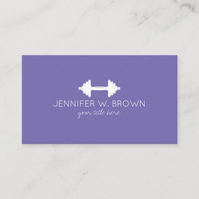 Dumbbell Fitness Personal Trainer Coach purple Business Card