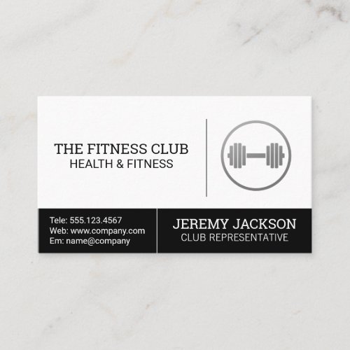 Dumbbell Logo Health and Fitness Business Card
