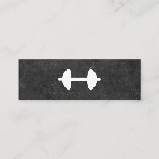 Dumbbell | Personal Trainer (slate) Mini Business Card (Front)