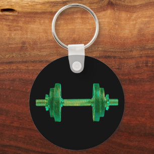 Dumbbell Retro Bodybuilder Gym Fitness Or Coach Keychain