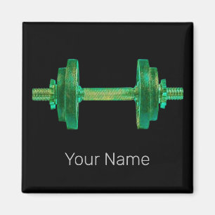 Dumbbell Retro Bodybuilder Gym Fitness Or Coach Magnet