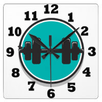 Dumbbell Square Wall Clock