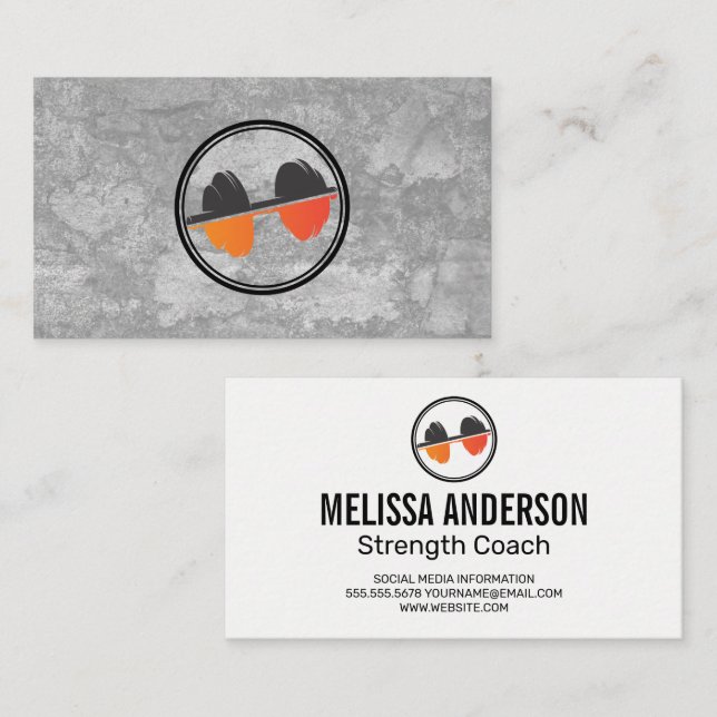 Dumbbell Weight | Gym Fitness Trainer Business Card (Front/Back)