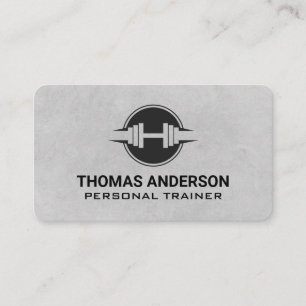 Dumbbell Weight Logo   Health Fitness Business Card