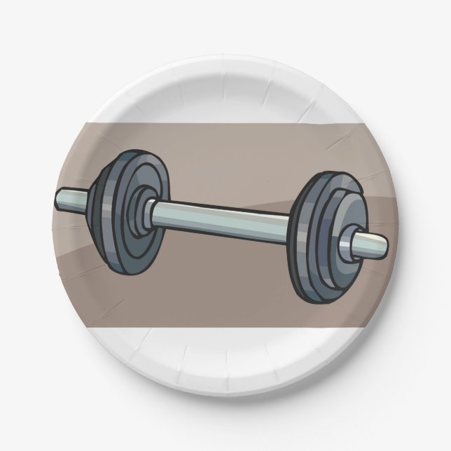 Dumbbell Weight Paper Plates (Front)