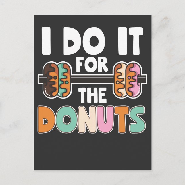 Dumbbell Weightlifting Donut Dessert Gym Workout Postcard (Front)