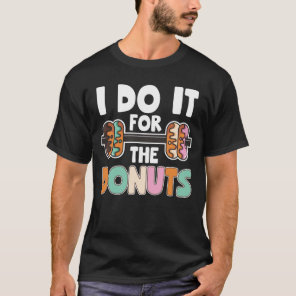 Dumbbell Weightlifting Donut Dessert Gym Workout T-Shirt