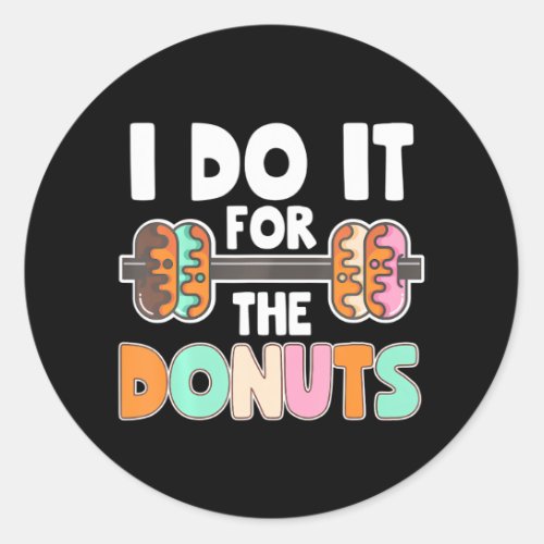 Dumbbell Weightlifting Donut Dessert lover Gym Classic Round Sticker