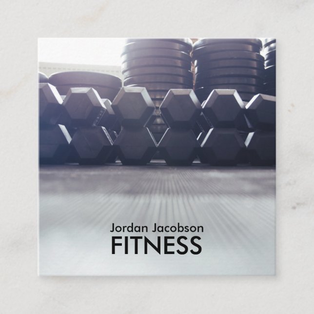 Dumbbells Fitness Business Cards (Front)