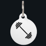 Dumbbells Pet ID Tag<br><div class="desc">Black dumbbell silhouette.</div>