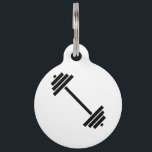 Dumbbells Pet ID Tag<br><div class="desc">Black dumbbell silhouette.</div>