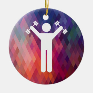 Dumbell Exercises Sign Ceramic Ornament