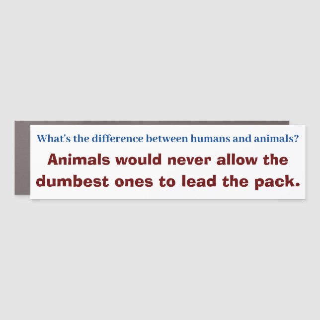 Dumbest to lead the pack car magnet (Front)