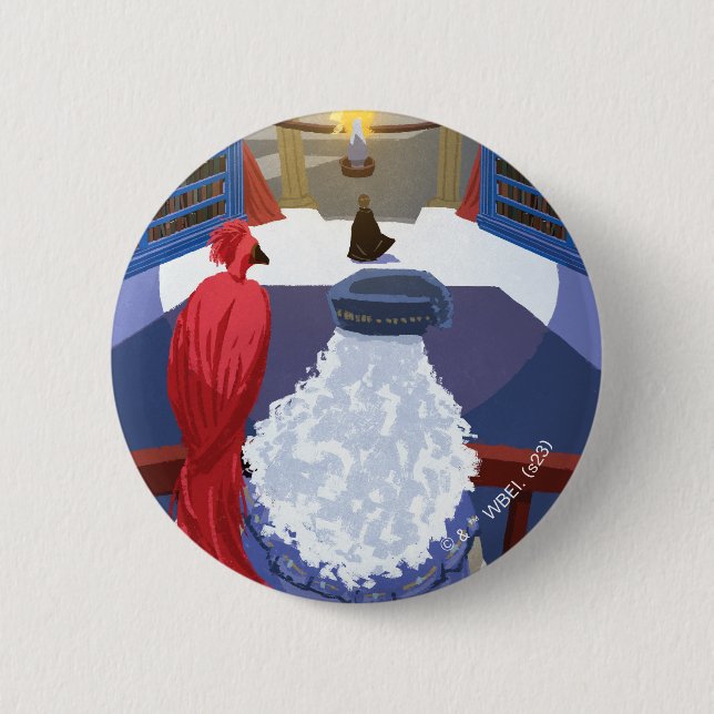 Dumbledore & Fawkes on Balcony Button (Front)