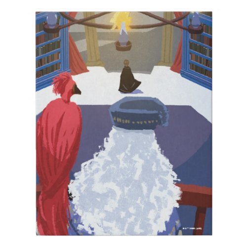 Dumbledore  Fawkes on Balcony Faux Canvas Print